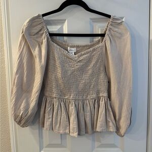 NWT Smocked Peplum Top